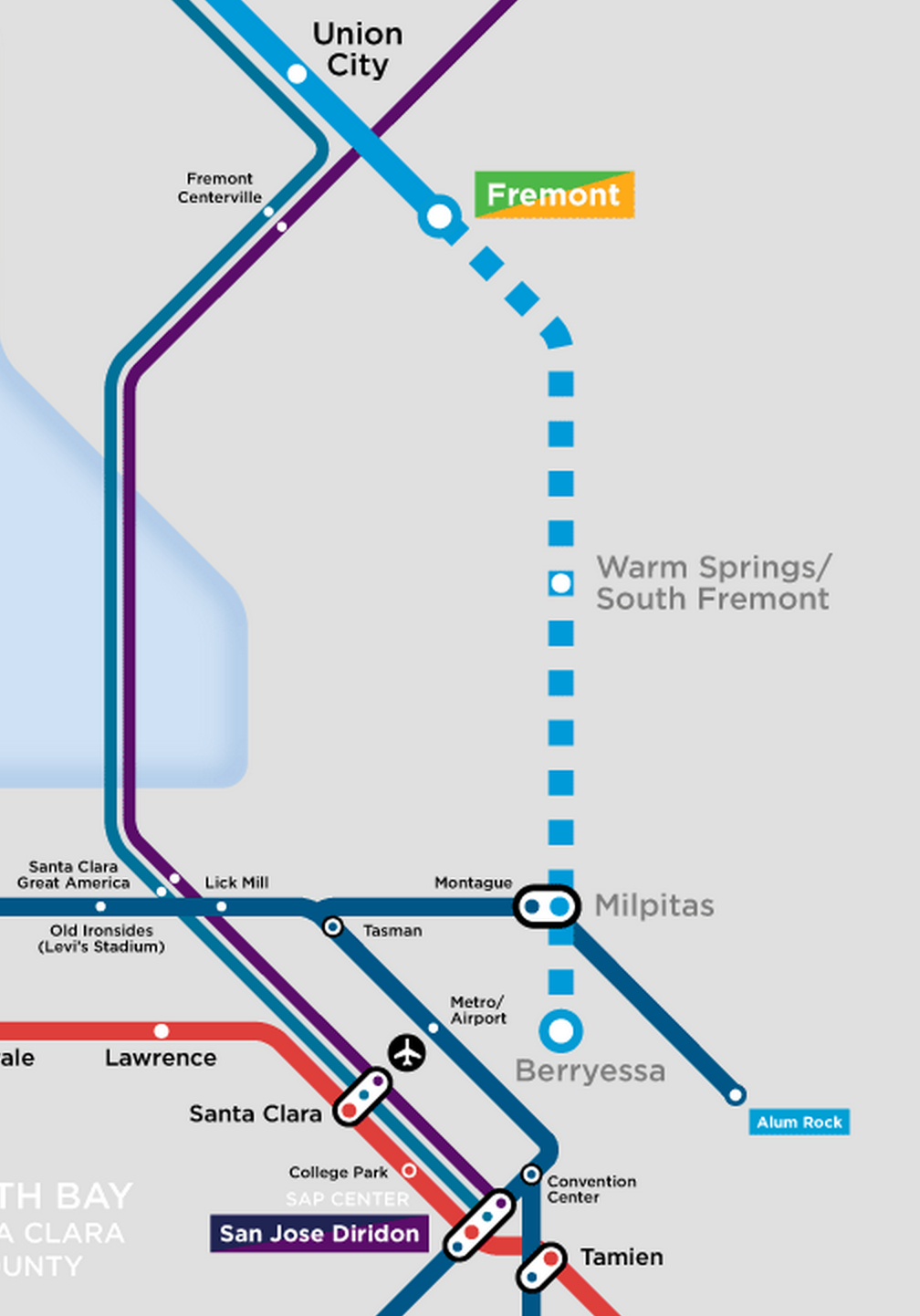The planned San Jose BART extension